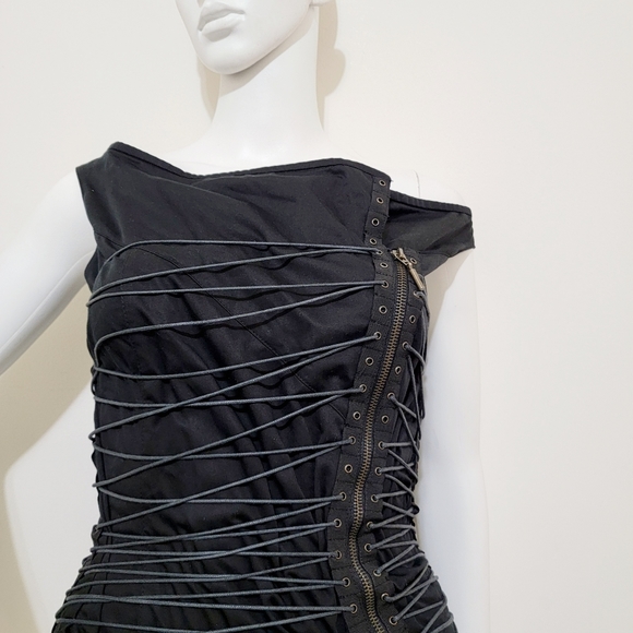 *SOLD* Ultra Rare 90s Plein Sud Lace Up Mini Corset Dress - Picture 4 of 13